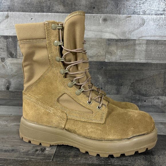 Belleville GoreTex Mens 9 R Tan Suede Vibram Military Composite Toe Combat Boots - Picture 2 of 12